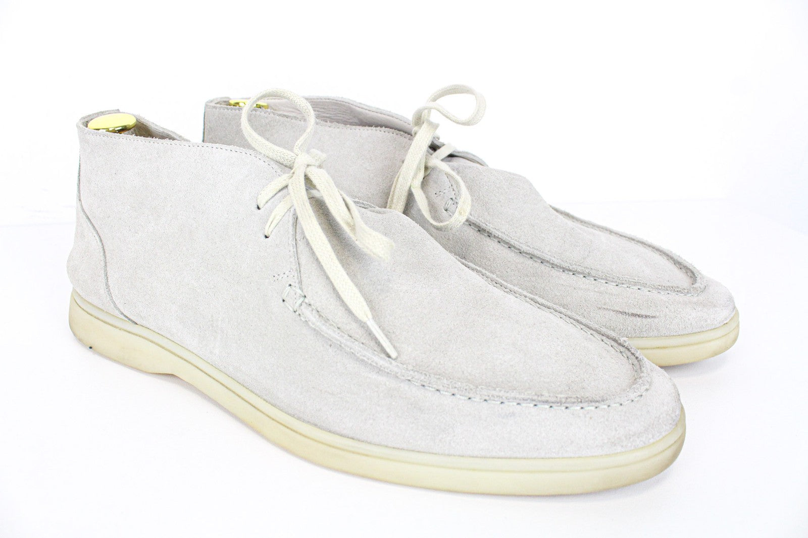 SUITSUPPLY Men Casual Shoes EU43 Light Grey Laced High-Top Leisure Suede