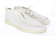 SUITSUPPLY Men Casual Shoes EU43 Light Grey Laced High-Top Leisure Suede