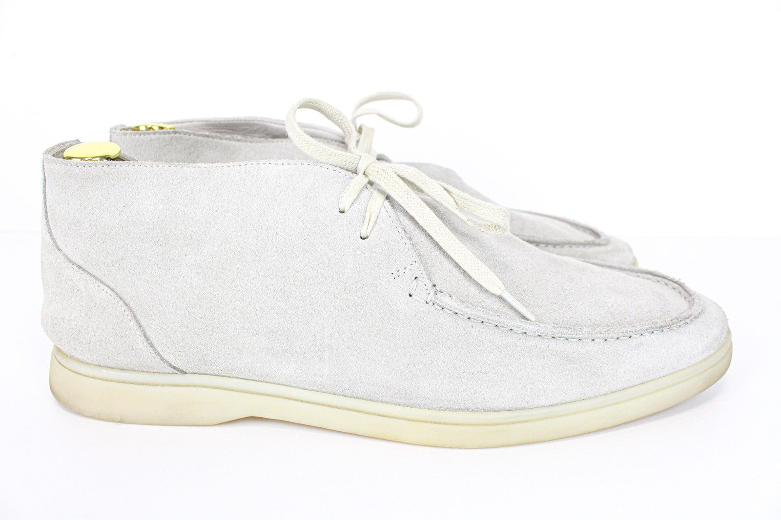 SUITSUPPLY Men Casual Shoes EU43 Light Grey Laced High-Top Leisure Suede