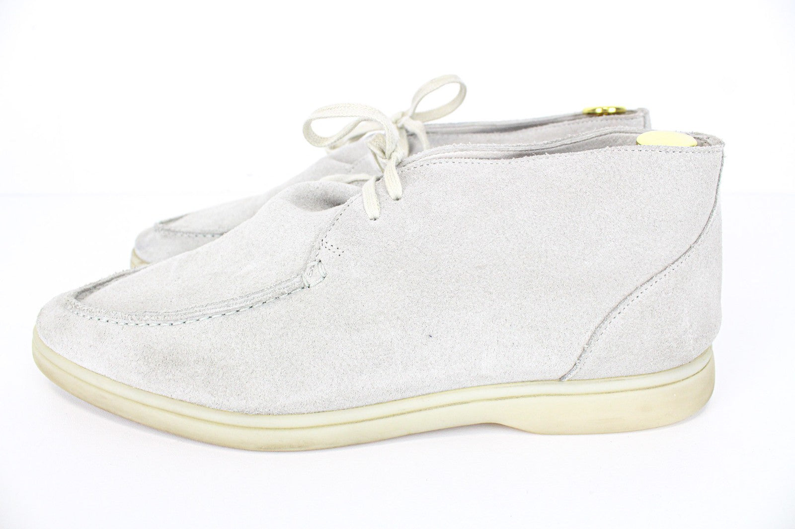 SUITSUPPLY Men Casual Shoes EU43 Light Grey Laced High-Top Leisure Suede
