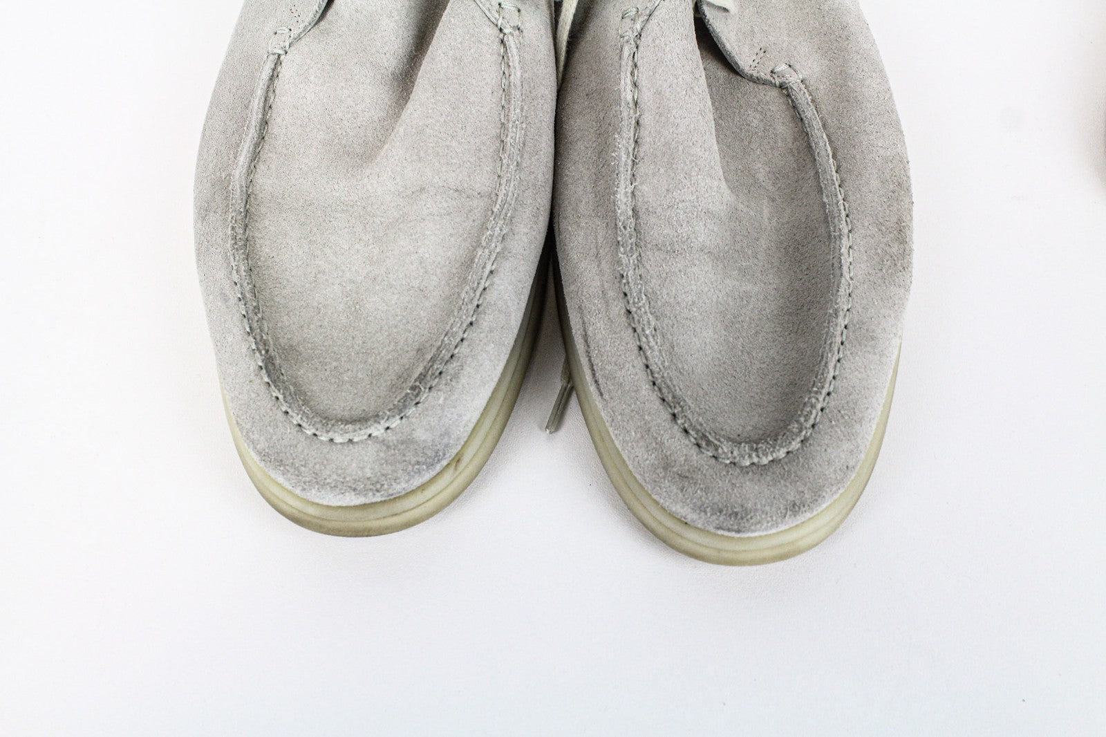 SUITSUPPLY Men Casual Shoes EU43 Light Grey Laced High-Top Leisure Suede