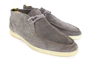SUITSUPPLY Men Casual Shoes EU41 Grey Suede High-Top Laced Leisure
