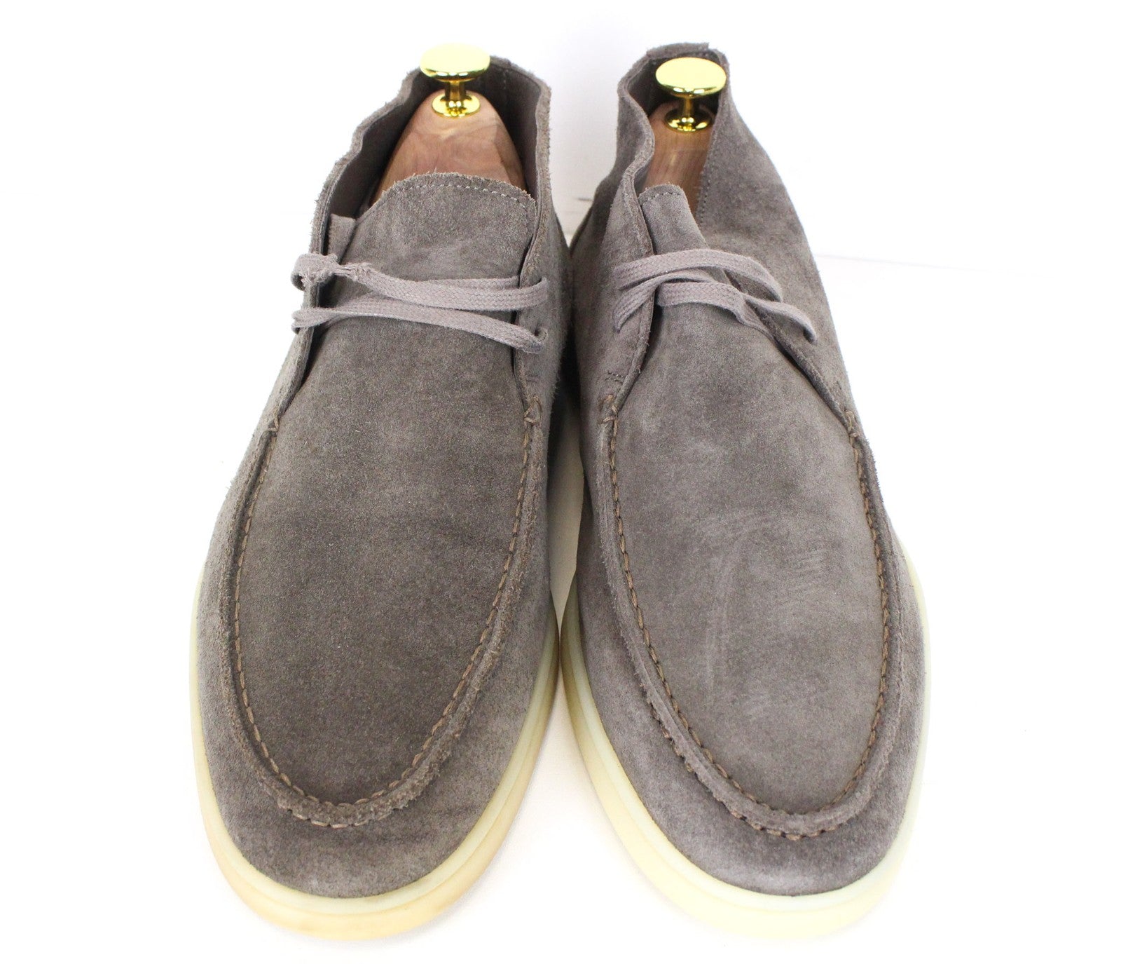 SUITSUPPLY Men Casual Shoes EU41 Grey Suede High-Top Laced Leisure