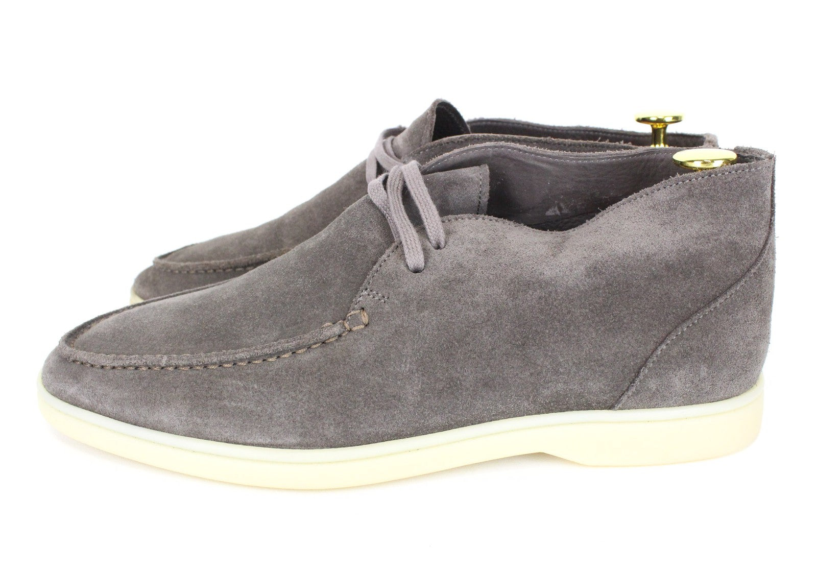 SUITSUPPLY Men Casual Shoes EU41 Grey Suede High-Top Laced Leisure