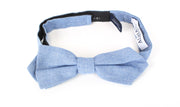 SUITSUPPLY Men Bow Tie One Size Light Blue Formal Butterfly Melange Pure Cotton