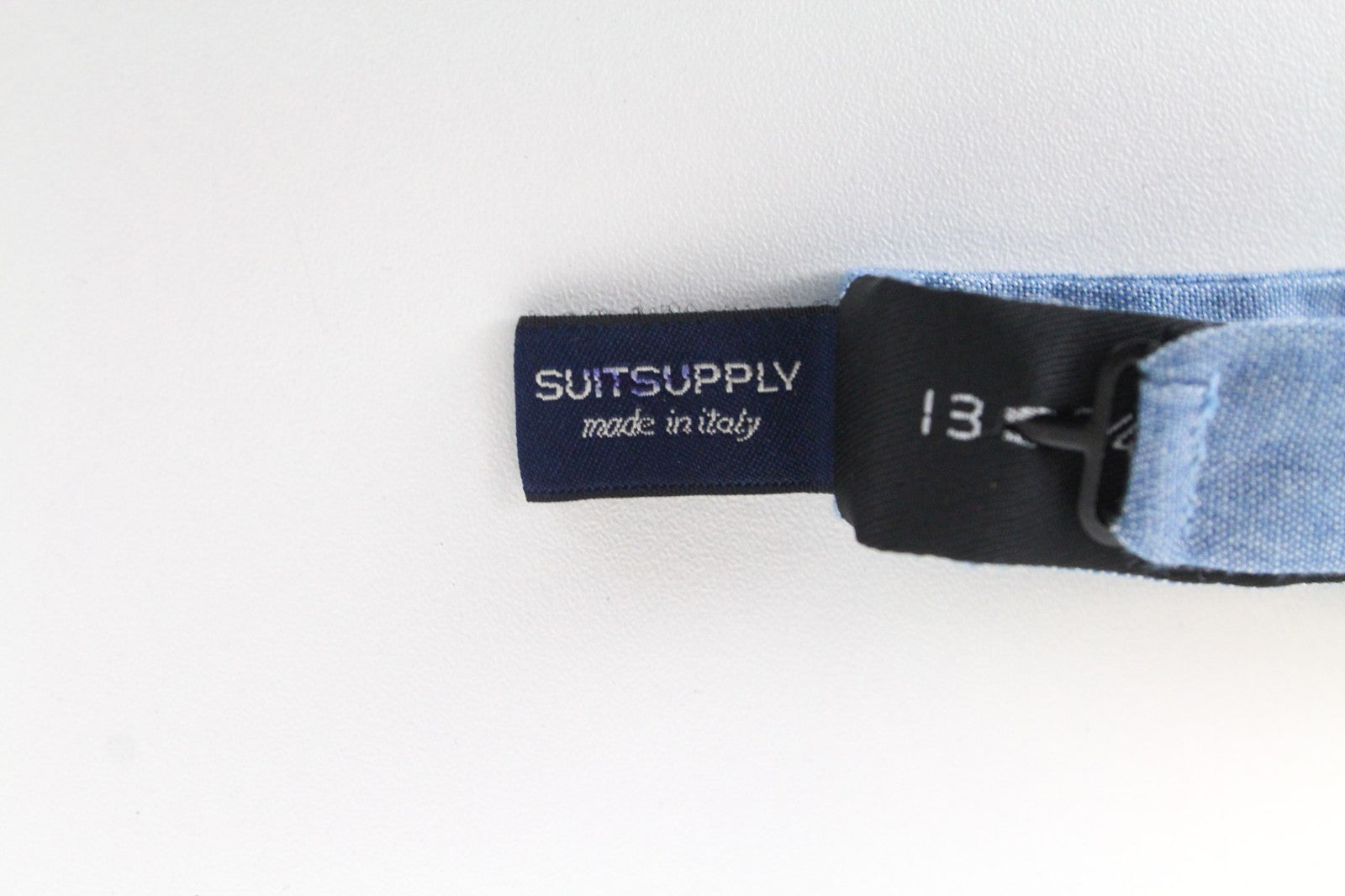 SUITSUPPLY Men Bow Tie One Size Light Blue Formal Butterfly Melange Pure Cotton