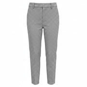 SUISTUDIO Grey Women Trousers UK8R W27 Grey Wool Silk Linen Slim Houndstooth