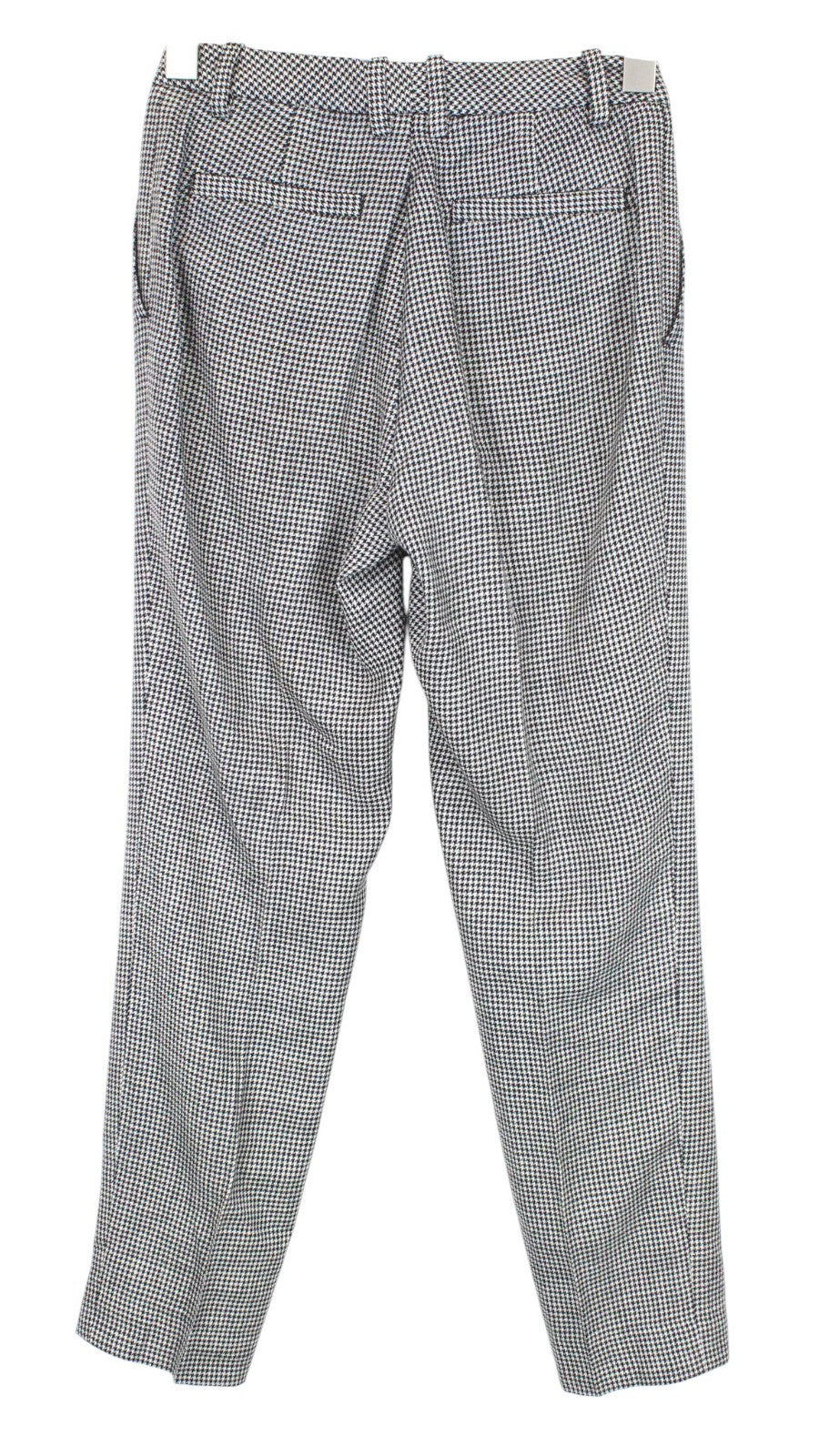 SUISTUDIO Grey Women Trousers UK8R W27 Grey Wool Silk Linen Slim Houndstooth