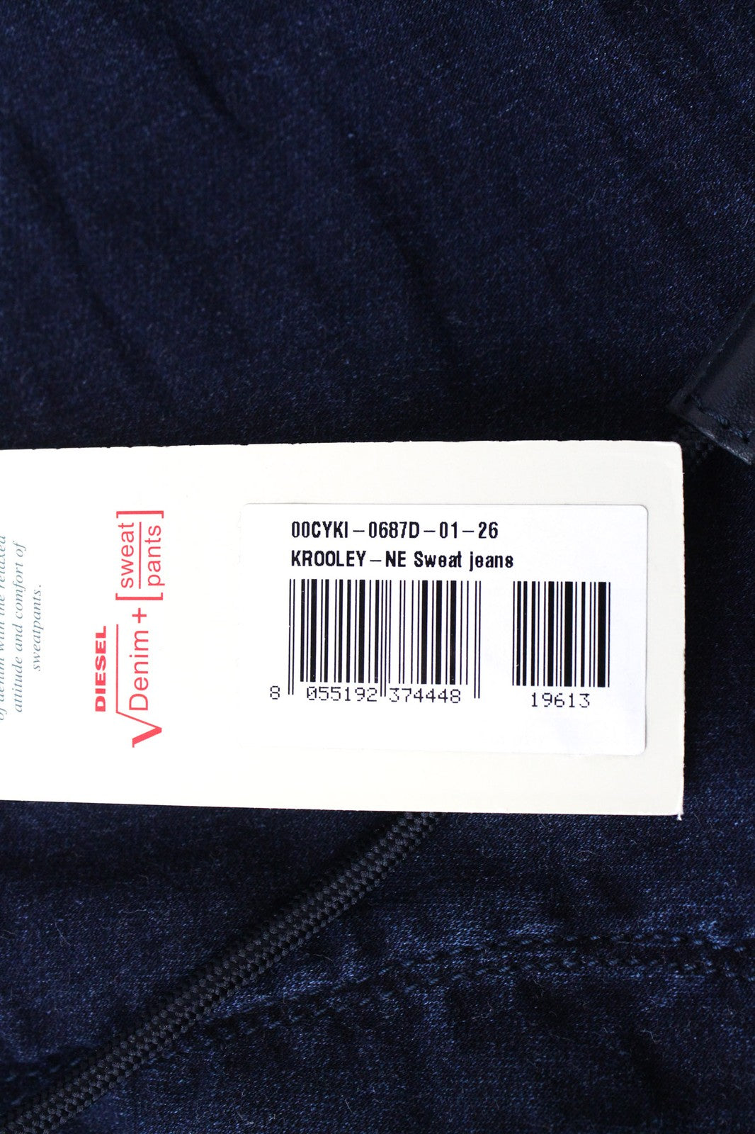 DIESEL Krooley-NE 0687D Men Jeans W26 Blue Stretch Jogg Sweat Slim Carrot Faded