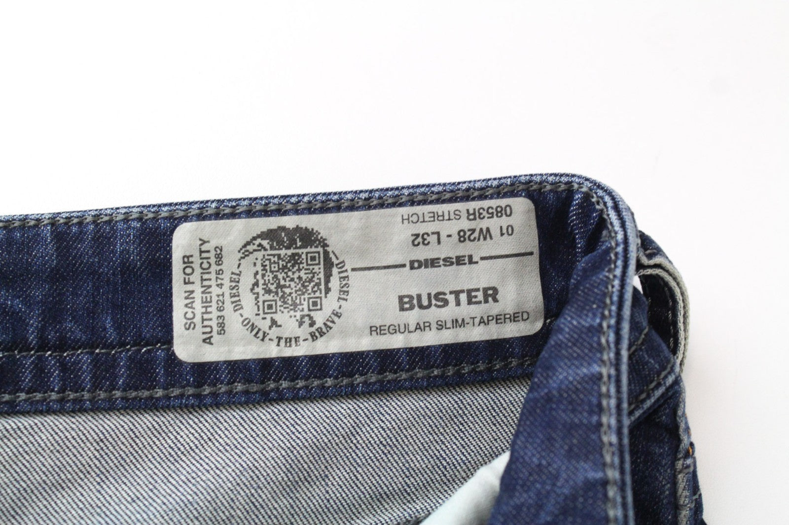 DIESEL Buster R853R Men Jeans W28/L32 Blue Stretch Regular Slim Tapered Cut