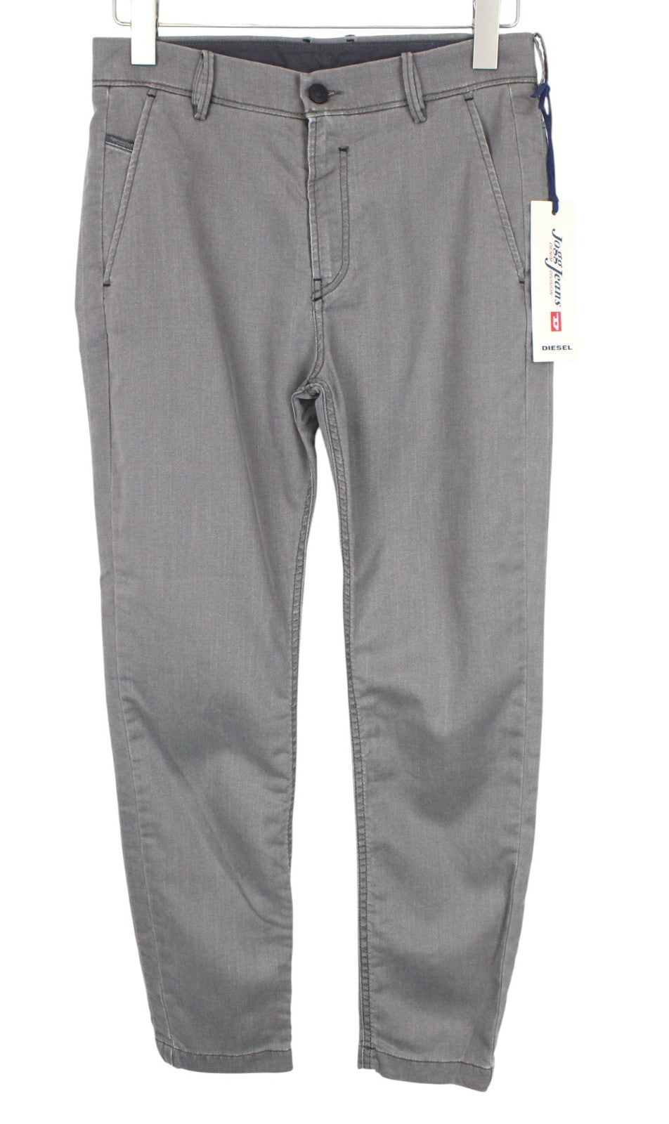 DIESEL Slim-Chino-M-NE 0685E Men Trousers W28 Grey Stretch Jogg Sweat Slim Cut