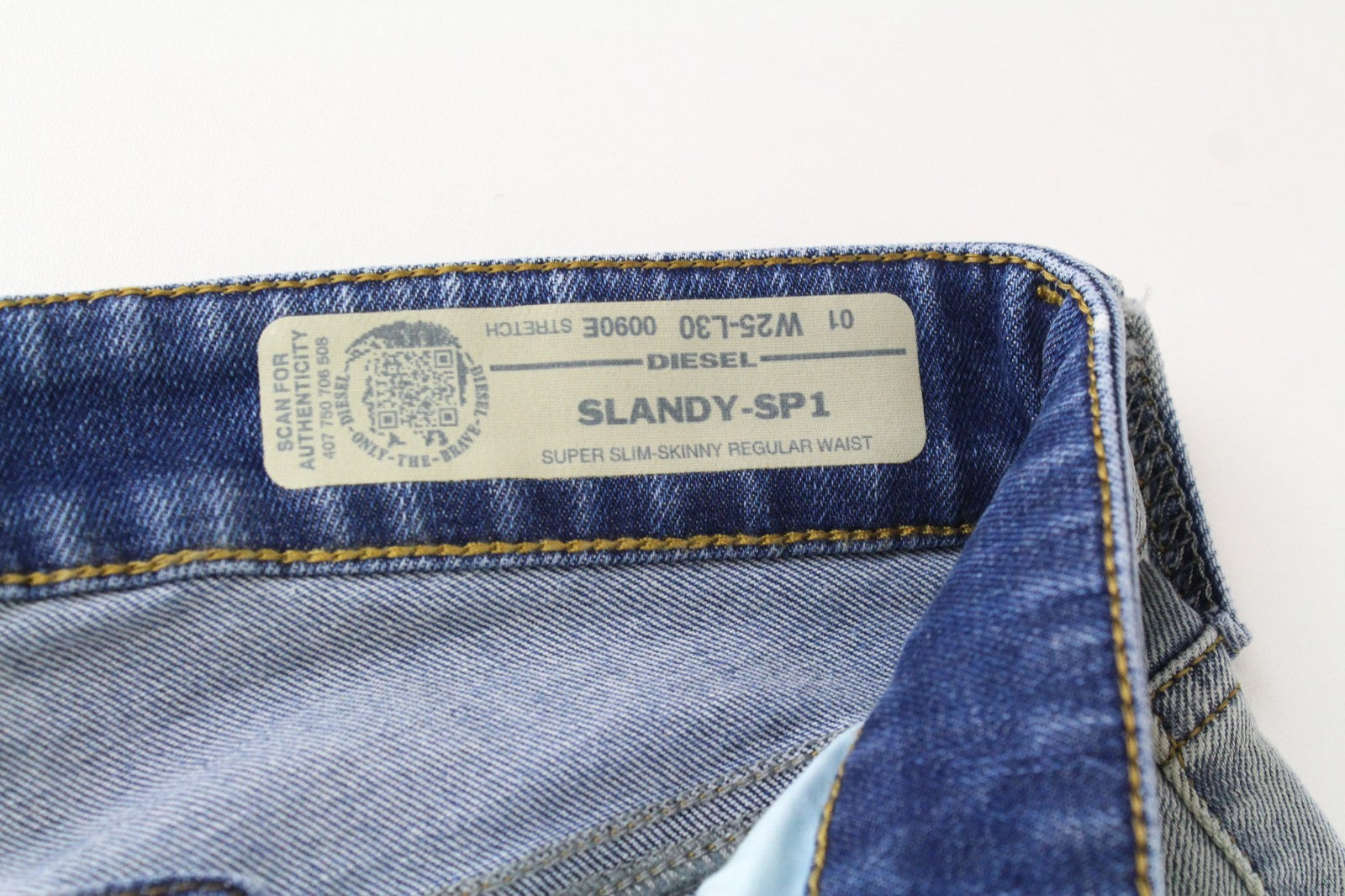 DIESEL Slandy-SP1 0090E Women Jeans W25/L30 Blue Stretch Super Slim Skinny
