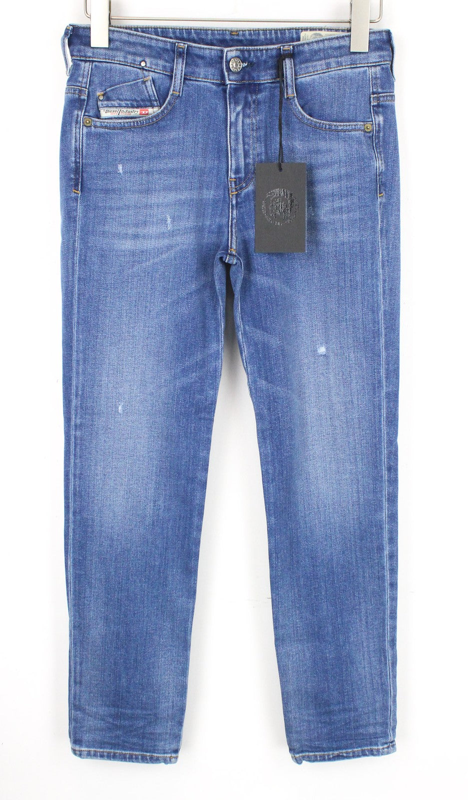 DIESEL D-Rifty 083AX Women Jeans W26/L32 Blue Stretch Slim Distressed Low Waist