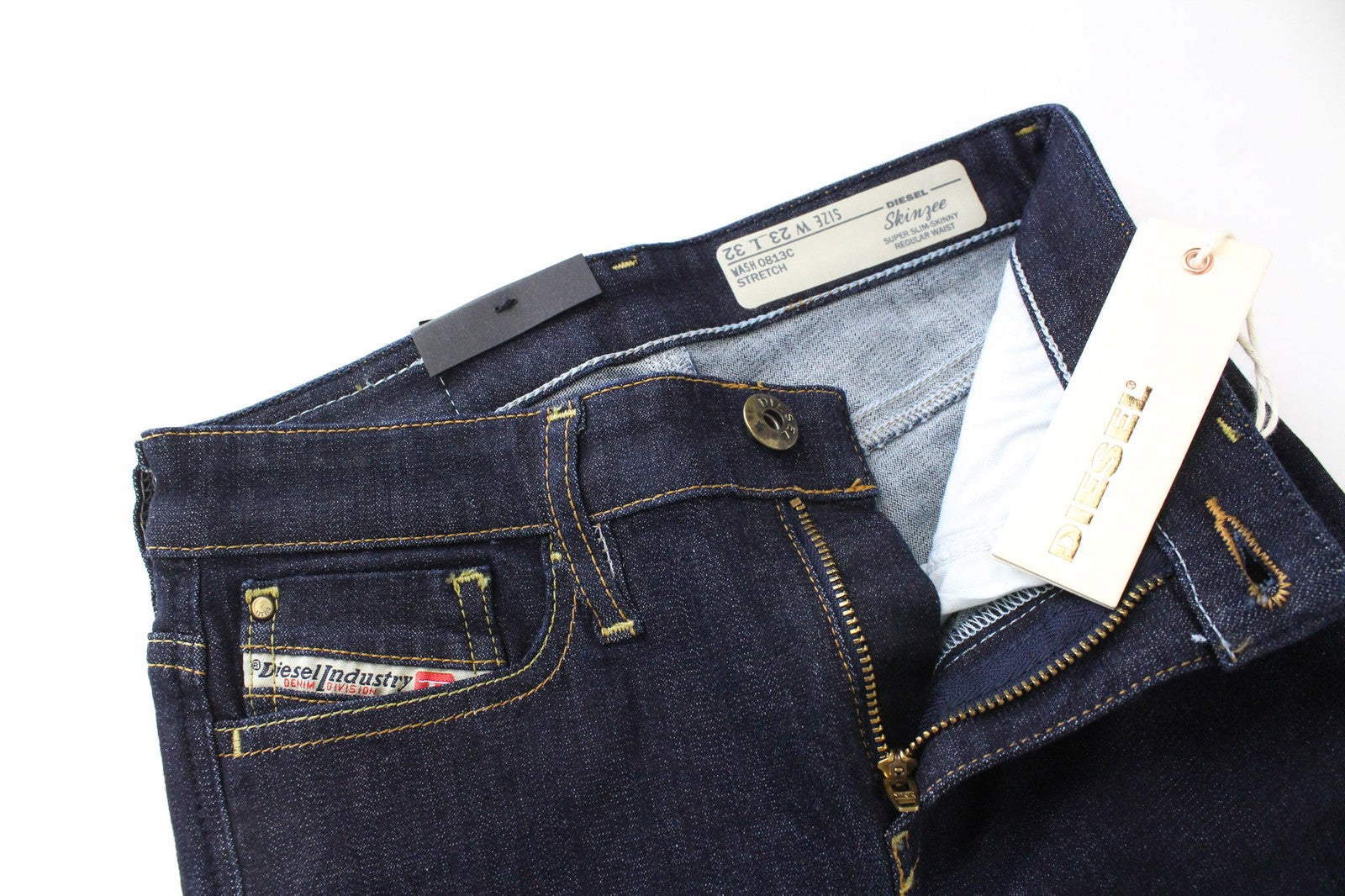 DIESEL Skinzee 0813C Women Jeans W23/L32 Blue Stretch Super Slim Skinny Fitted