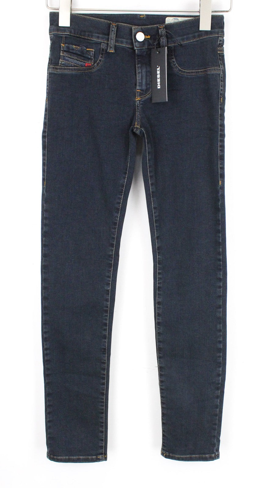 DIESEL Livier-S 084US Women Jeans W24 Blue Stretch Super Slim Jegging Low Waist