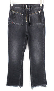 DIESEL D-Earlie 080AP Women Jeans W25/L32 Grey Stretch Slim High Waist Zip-Fly