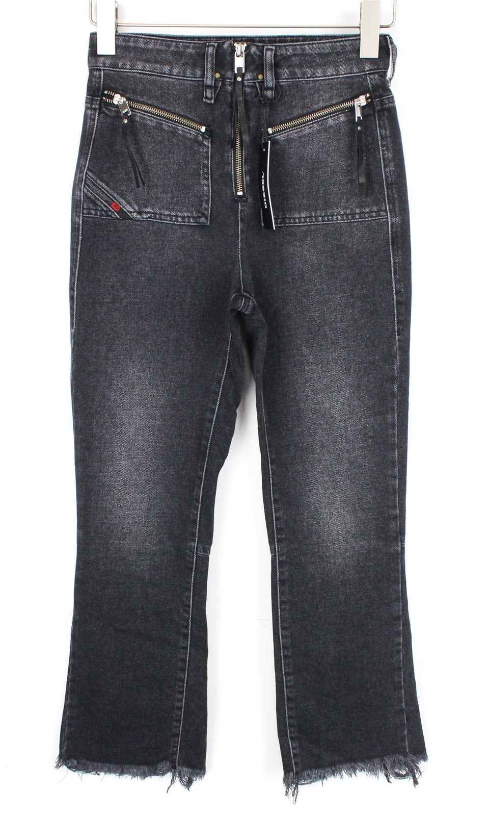 DIESEL D-Earlie 080AP Women Jeans W25/L32 Grey Stretch Slim High Waist Zip-Fly