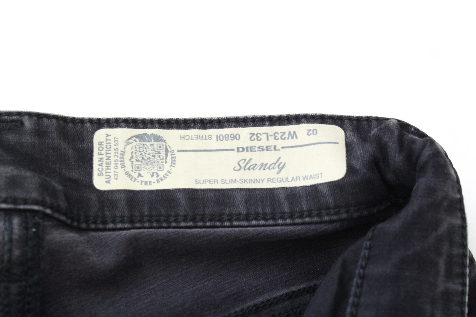 DIESEL Slandy 0680I Women Jeans W23/L32 Grey Stretch Super Slim Skinny Fitted