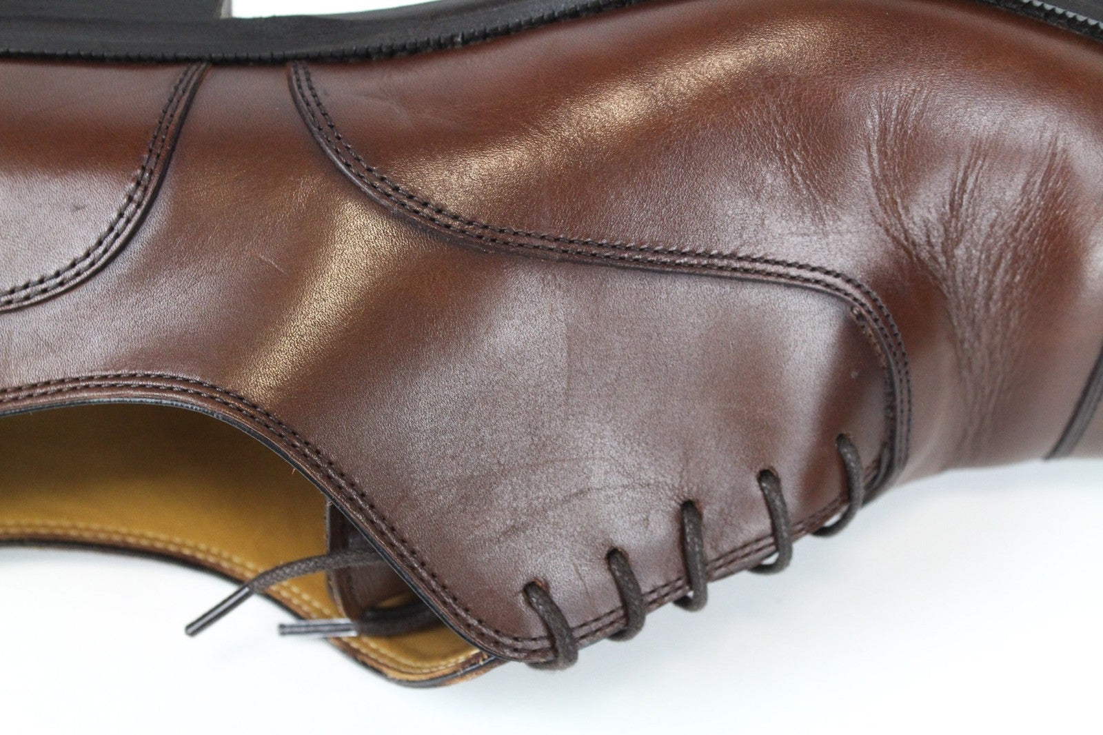 SUITSUPPLY Men Formal Shoes EU43 Mid Brown Calf Leather Derby Classic Lace-Ups