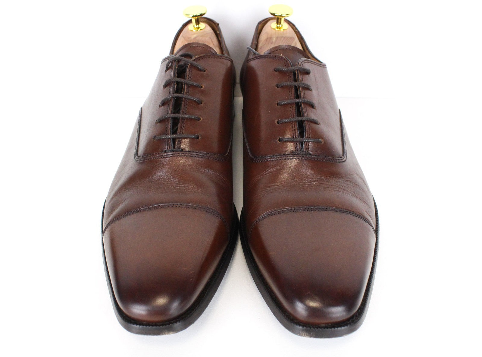 SUITSUPPLY Men Formal Shoes EU43 Mid Brown Calf Leather Derby Classic Lace-Ups