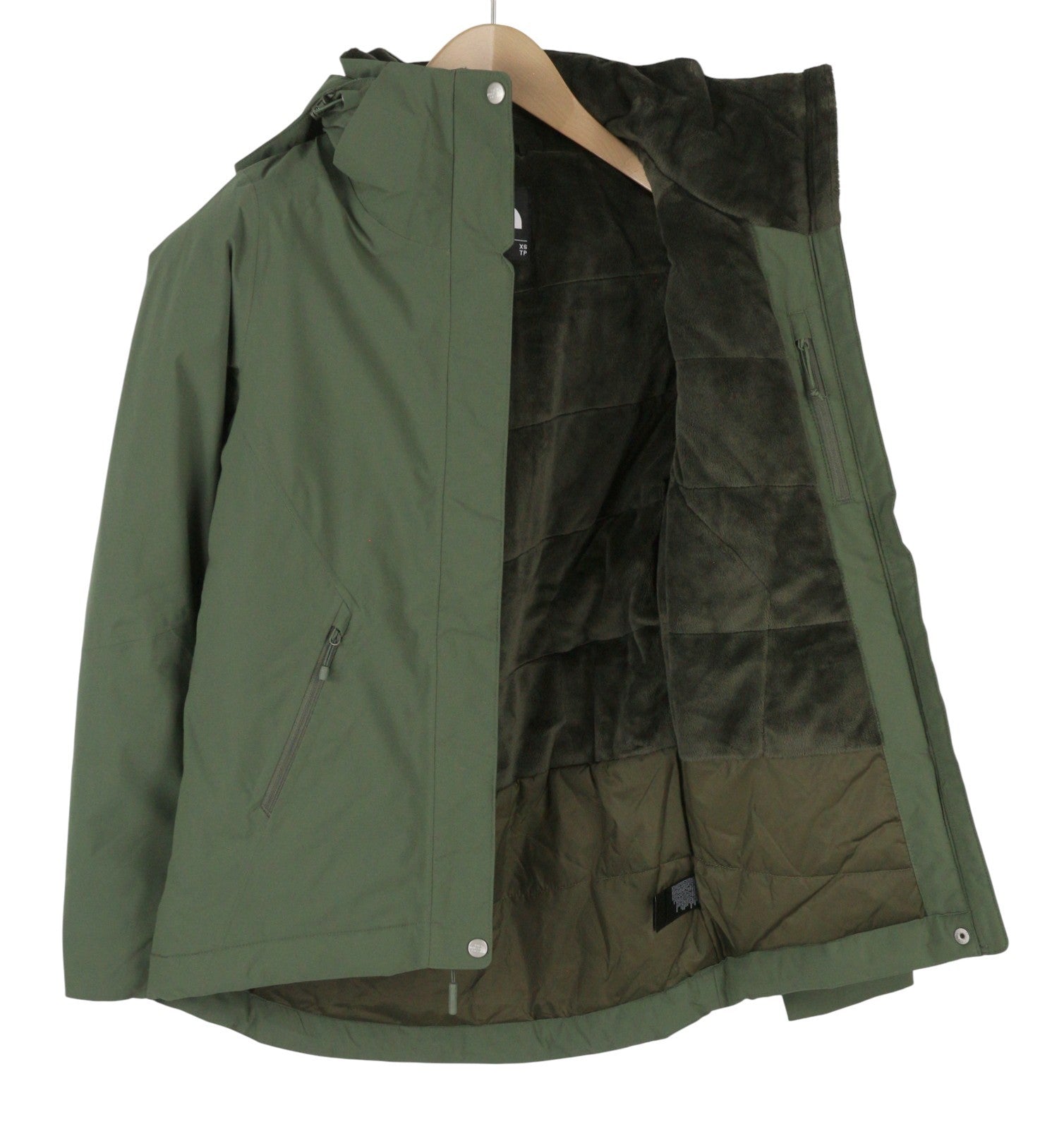 THE NORTH FACE Inlux Insulated Women Jacket XS Green Dryvent Hooded Raincoat