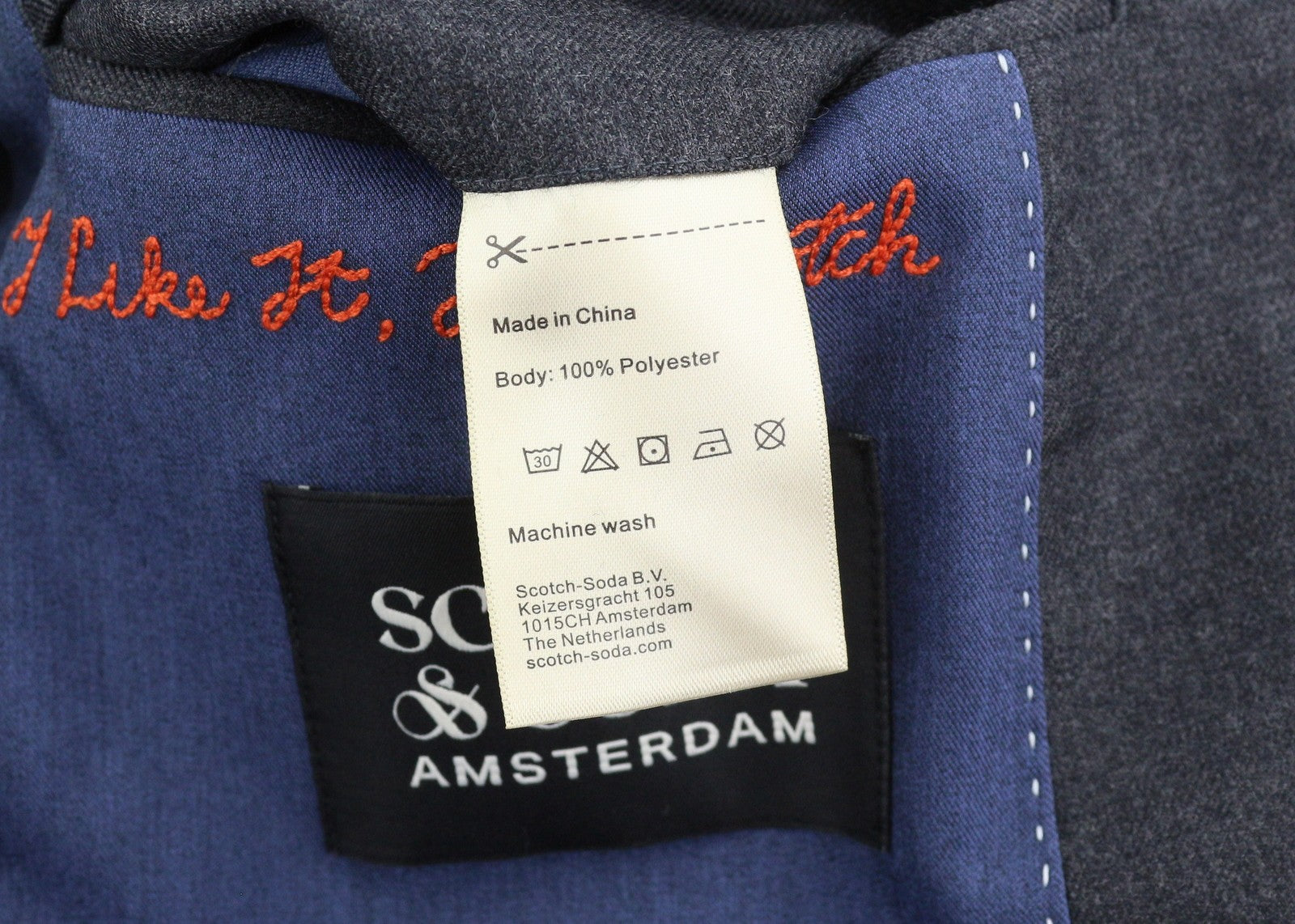 SCOTCH & SODA Men Blazer S Graphite Grey Melange Notch Half Lined Jacket