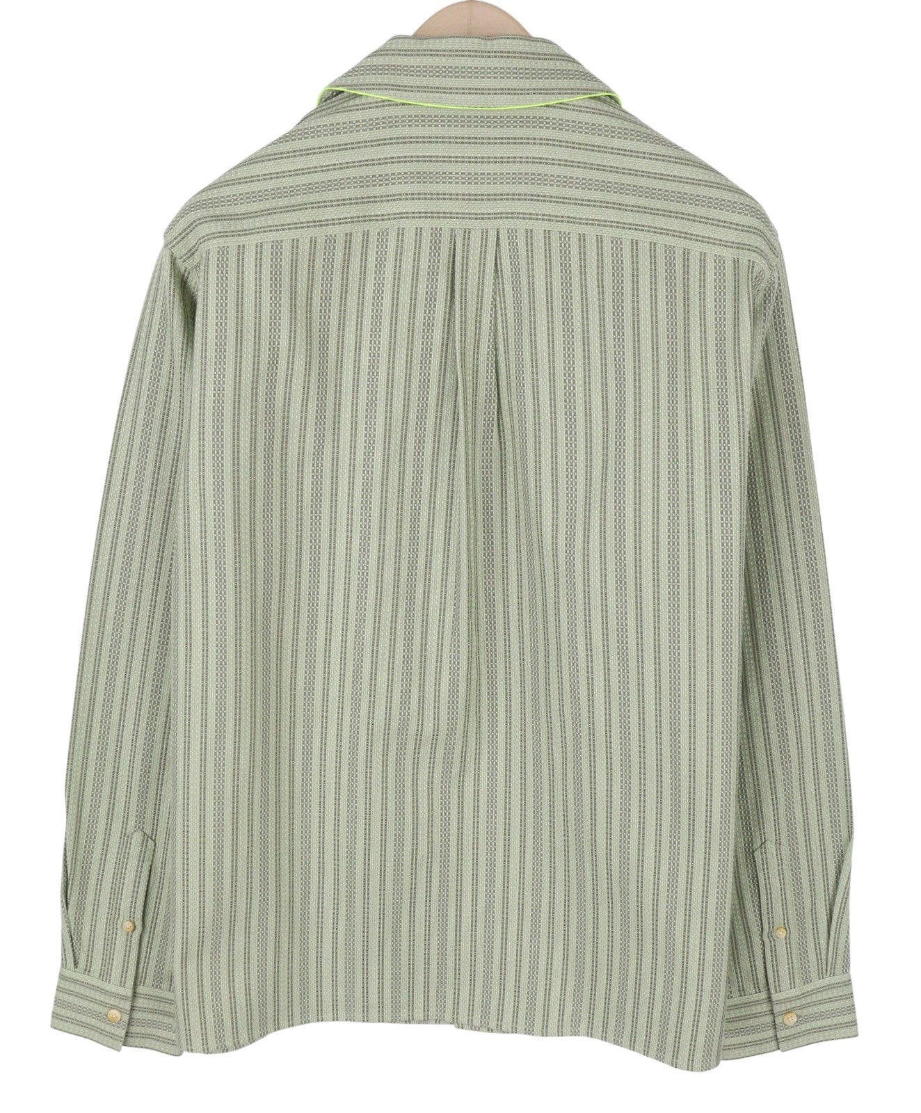 SCOTCH & SODA Men Shirt L Green Pinstripe Heavy Button Pocket Casual Top