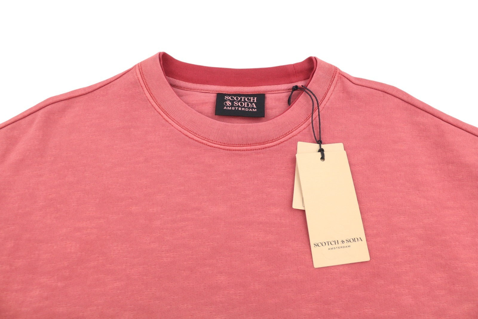 SCOTCH & SODA Men Sweatshirt L Dusty Red Faded Oversized Crew Pull On