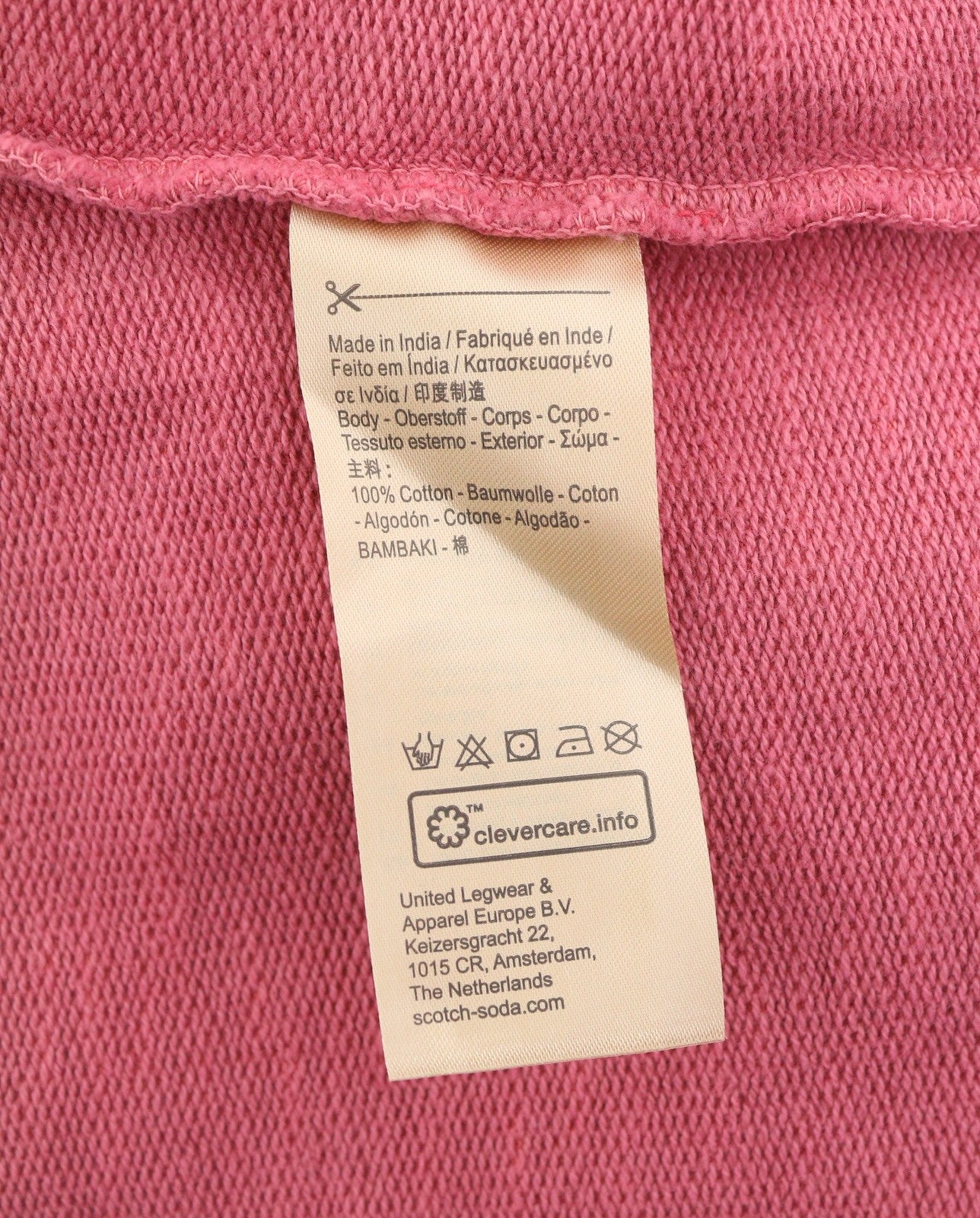 SCOTCH & SODA Men Sweatshirt L Dusty Red Faded Oversized Crew Pull On