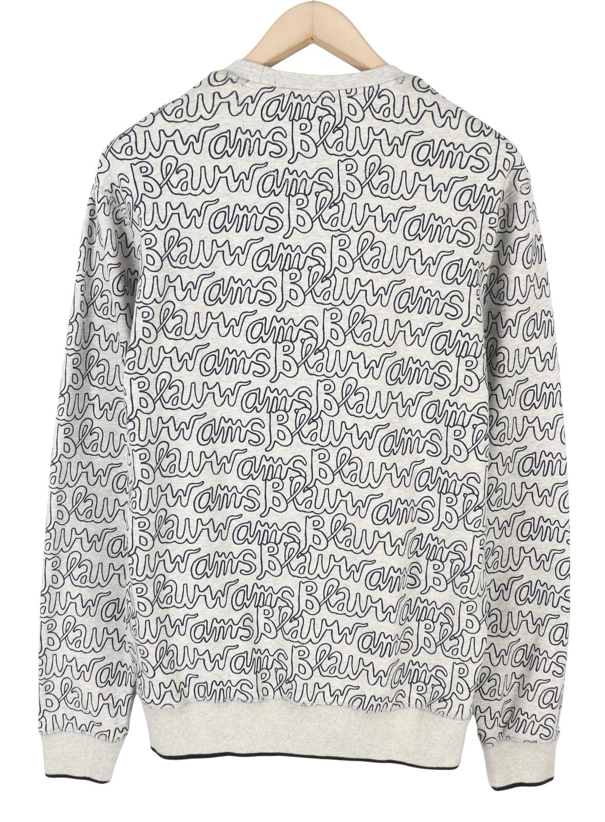 SCOTCH & SODA Men Sweatshirt M Grey Melange Logo Print Crew Neck Jumper