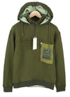 Green Polyester Hoodie