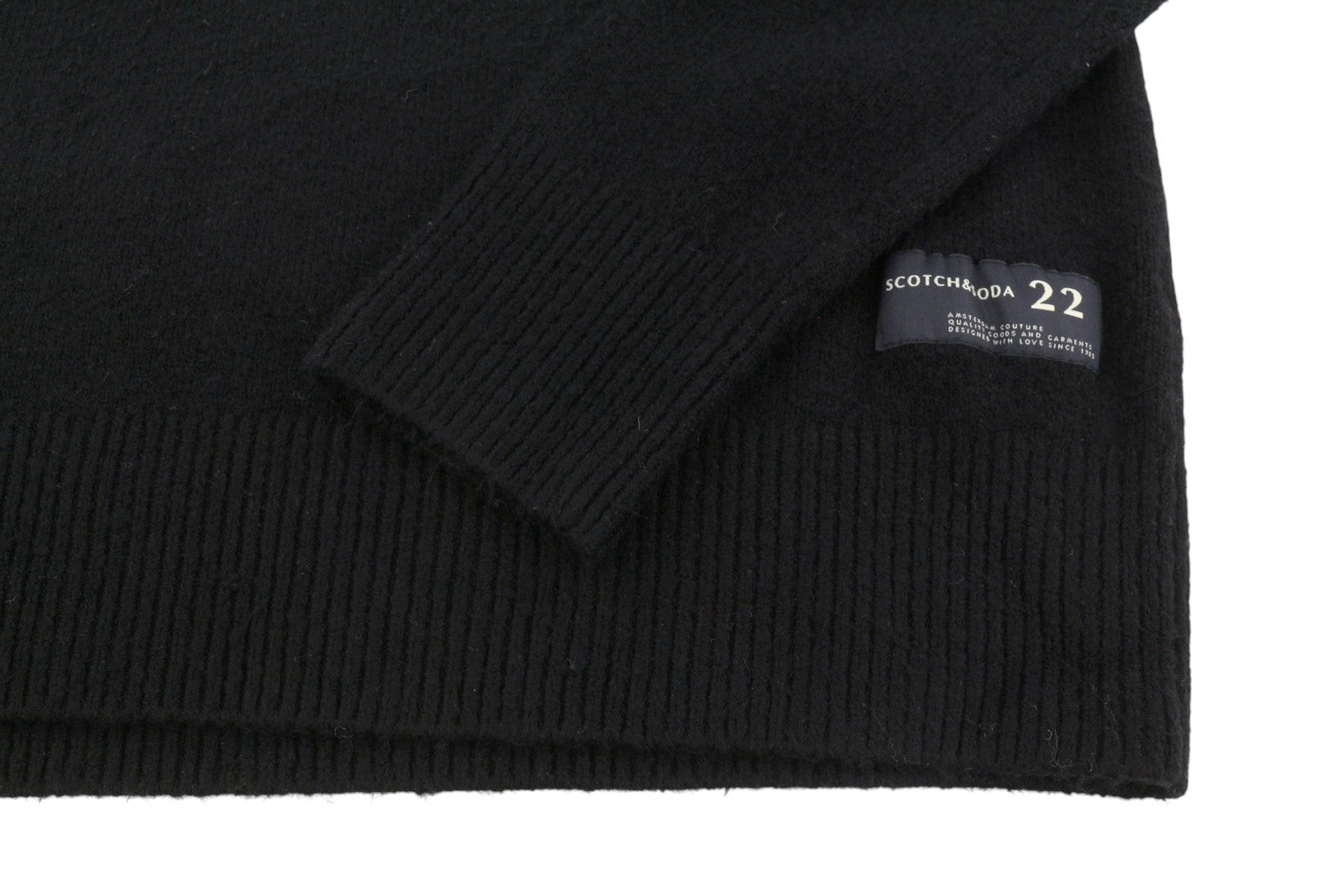 SCOTCH & SODA Men Jumper L Black Tight Knit Mock Neck Soft 22 Serie