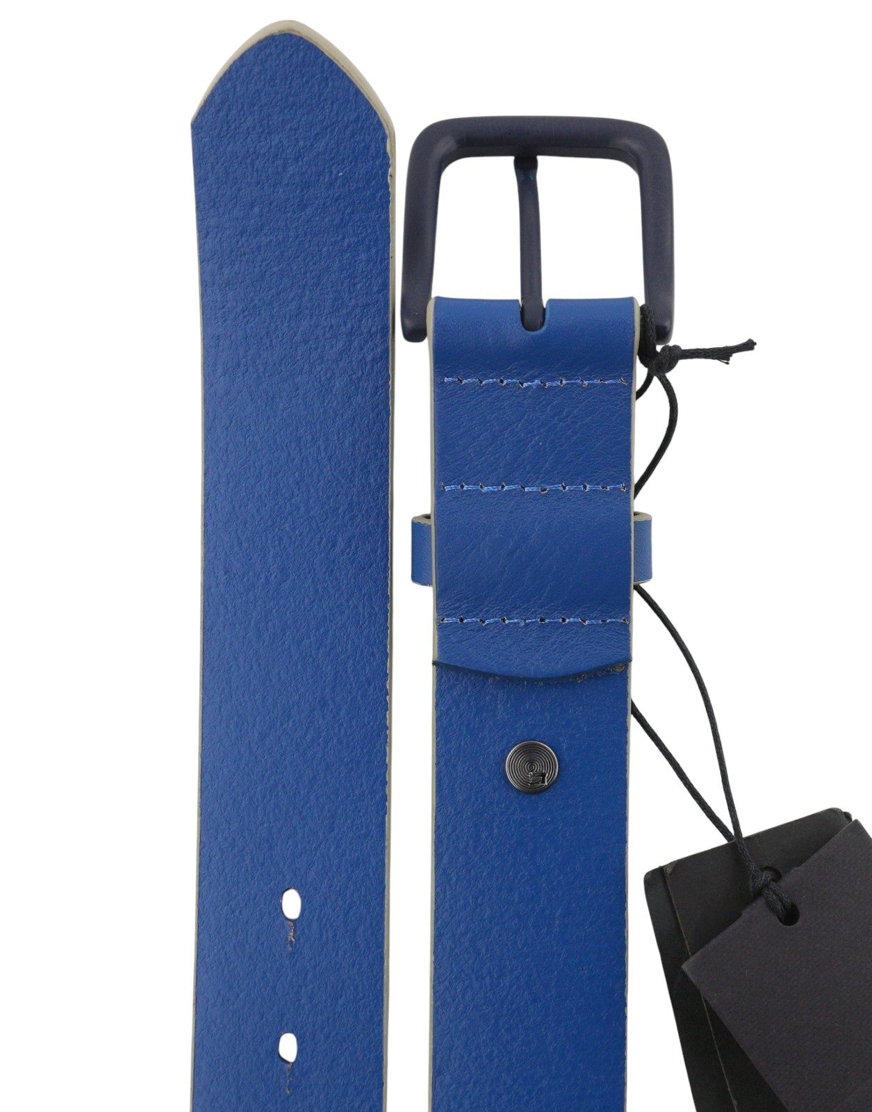SCOTCH & SODA Men Belt 119 CM Blue Leather Dark Tone Buckle Unisex