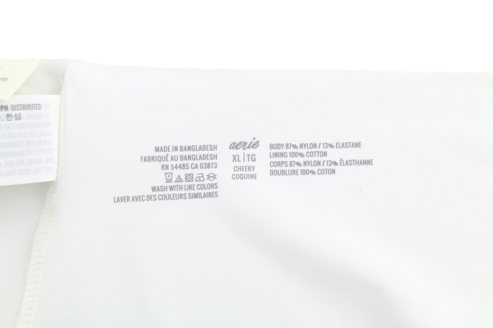 AERIE No Show Cheeky Coquine Women Underwear XL White Stretch