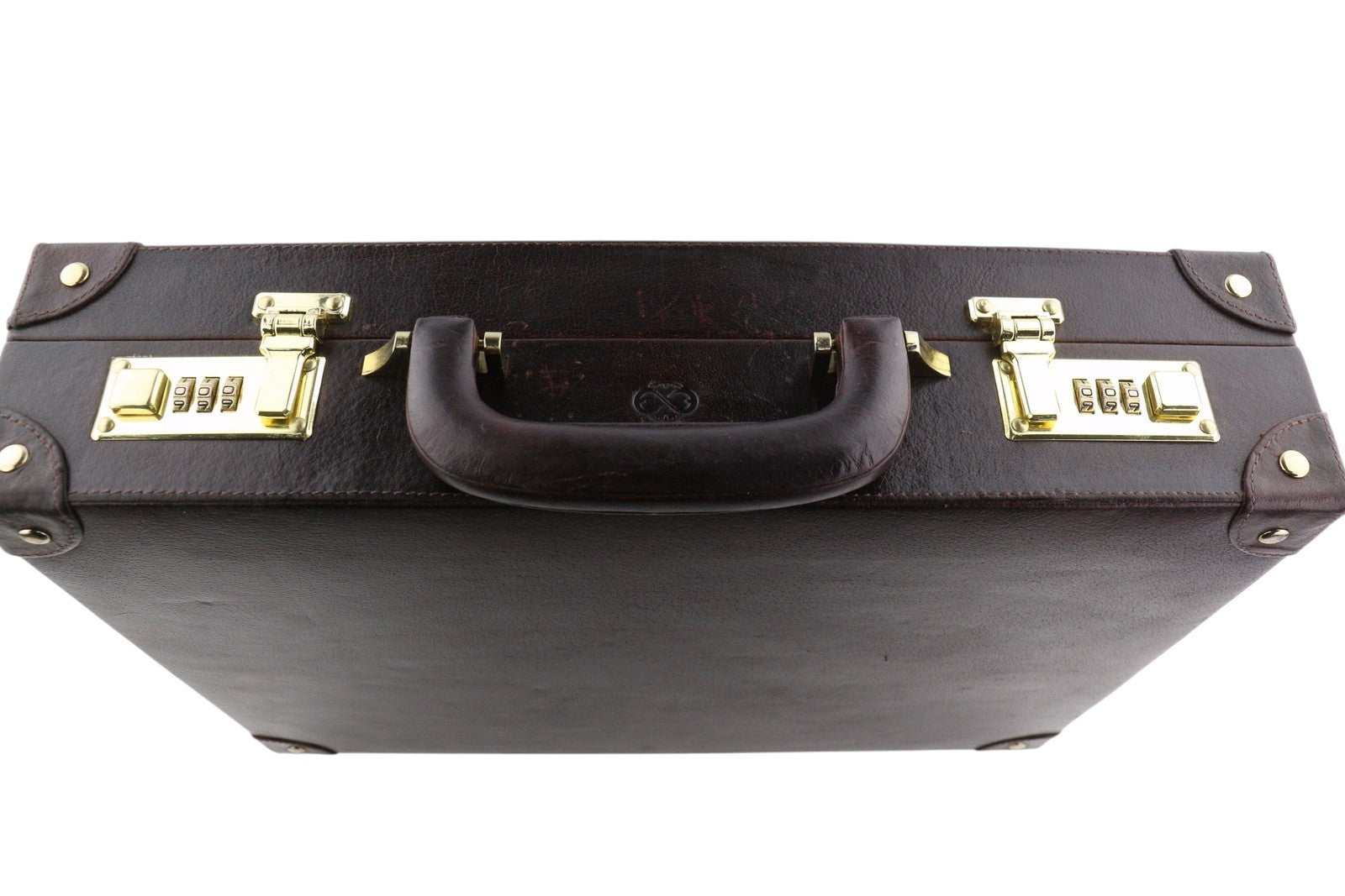 TIME RESISTANCE A Legary Men Bag OS Brown Leather Attache Case Briefcase RRP450