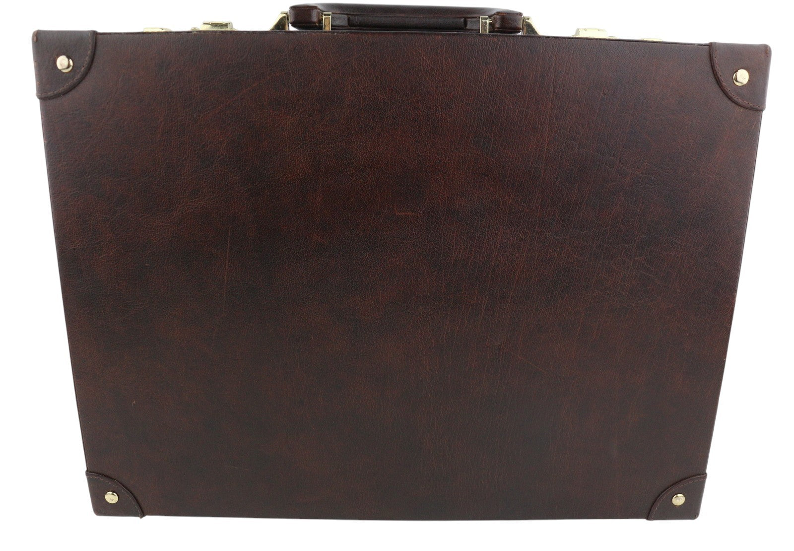 TIME RESISTANCE A Legary Men Bag OS Brown Leather Attache Case Briefcase RRP450