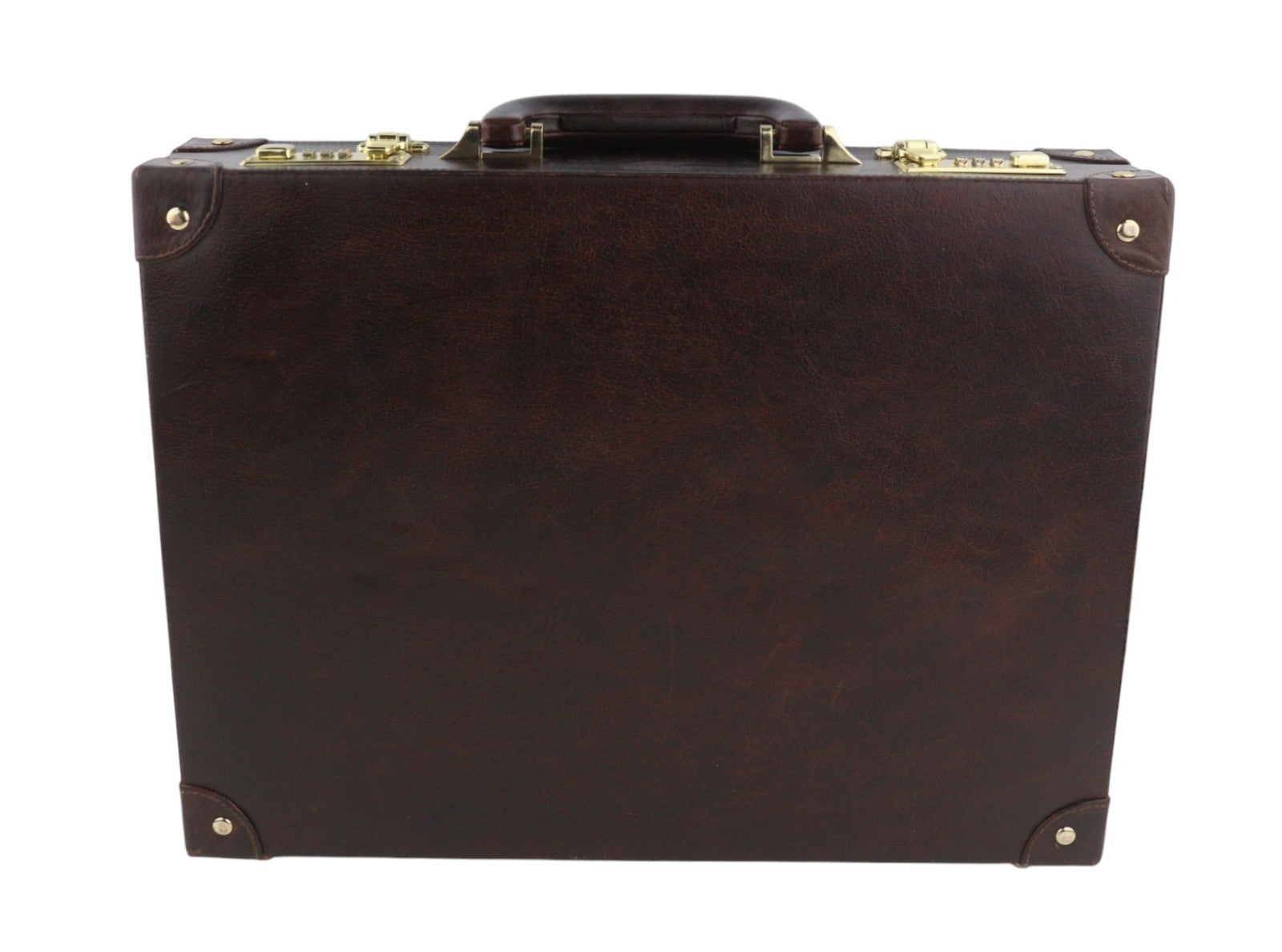TIME RESISTANCE A Legary Men Bag OS Brown Leather Attache Case Briefcase RRP450