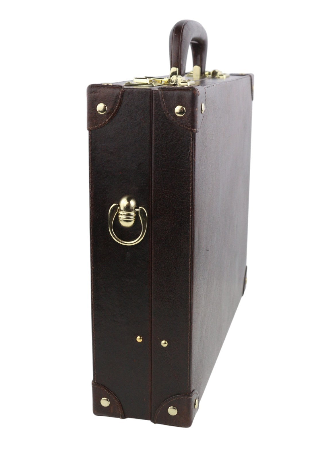 TIME RESISTANCE A Legary Men Bag OS Brown Leather Attache Case Briefcase RRP450
