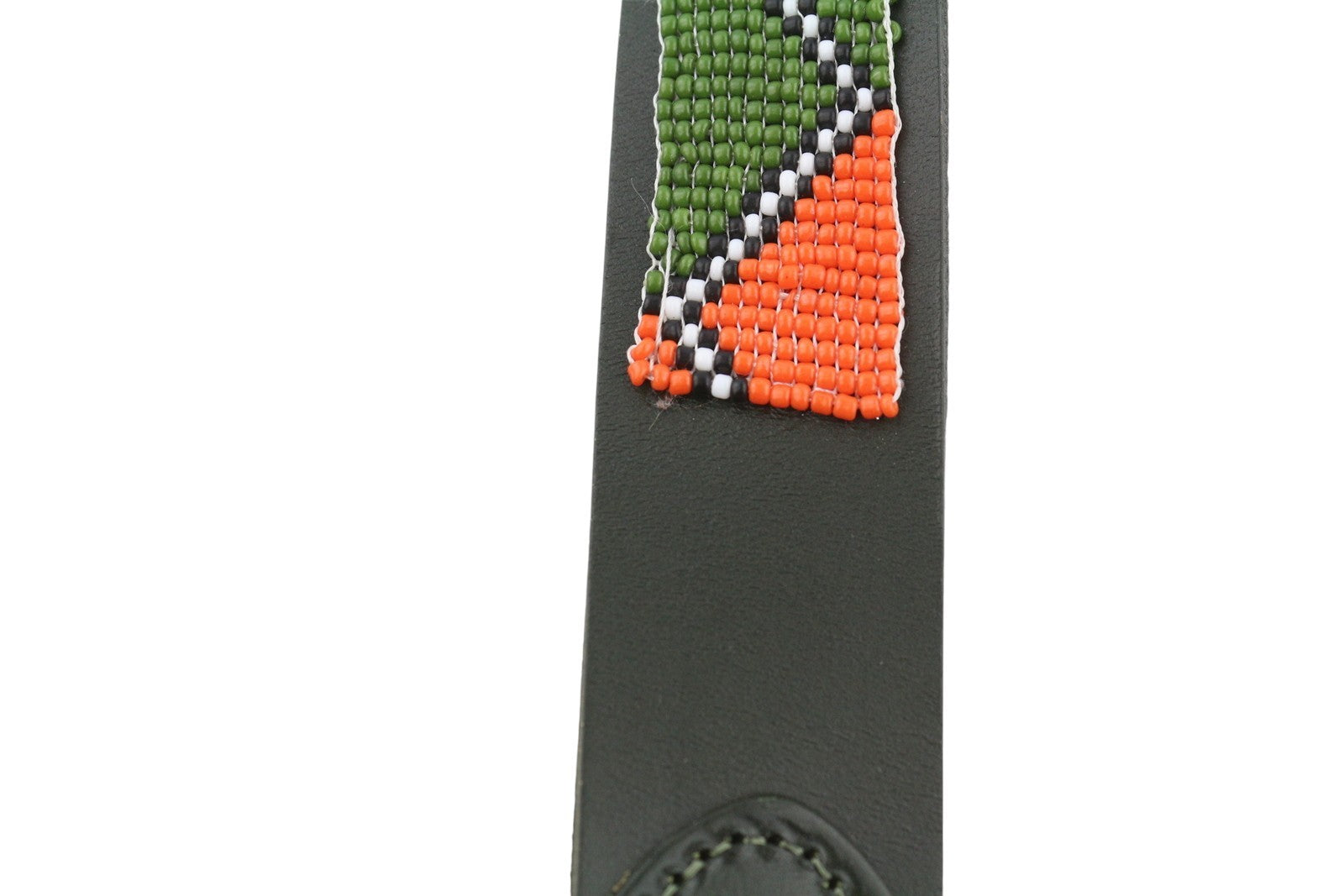 SCOTCH & SODA Men Belt 117 CM Field Green Cow Leather Beaded Gold Tone Buckle