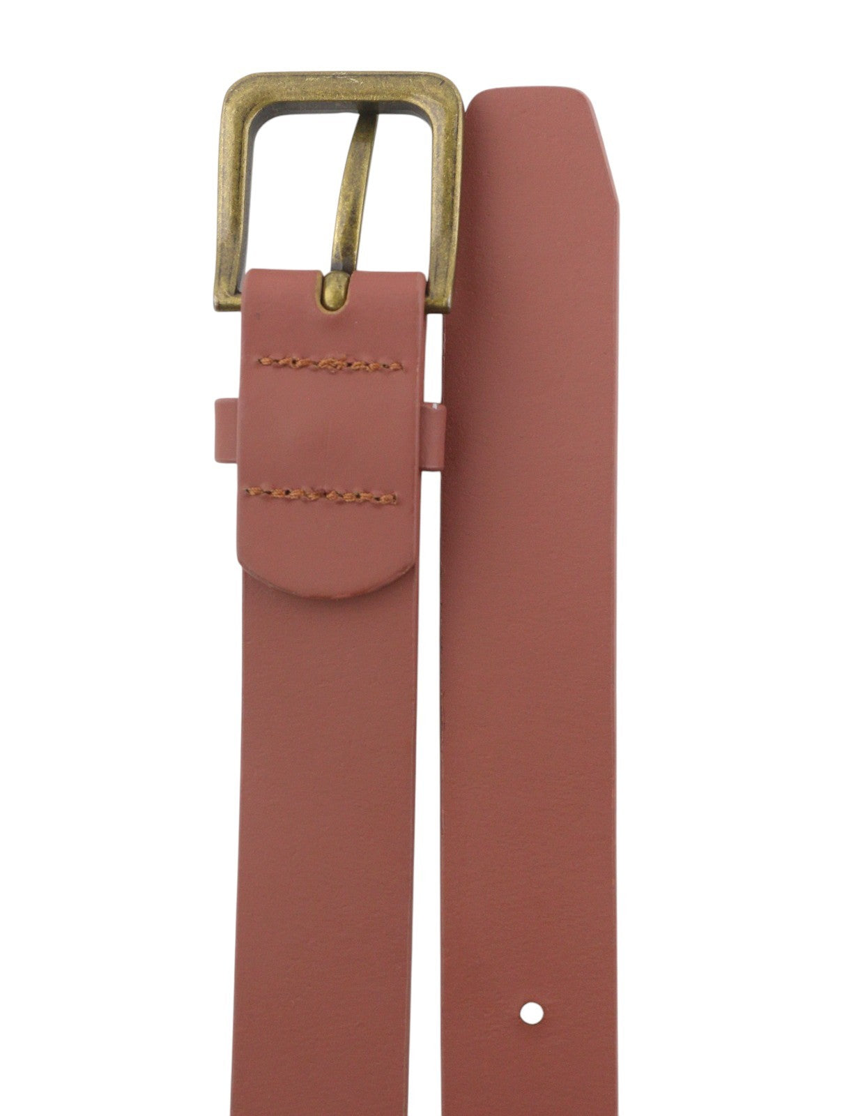 SCOTCH & SODA Men Belt 118 CM Dark Ash Pink Gold Tone Buckle Unisex