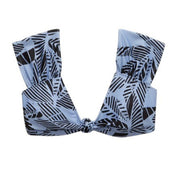 AERIE Women Bikini Top M Blue Patterned Knot Cap Sleeve Beach Swimwear