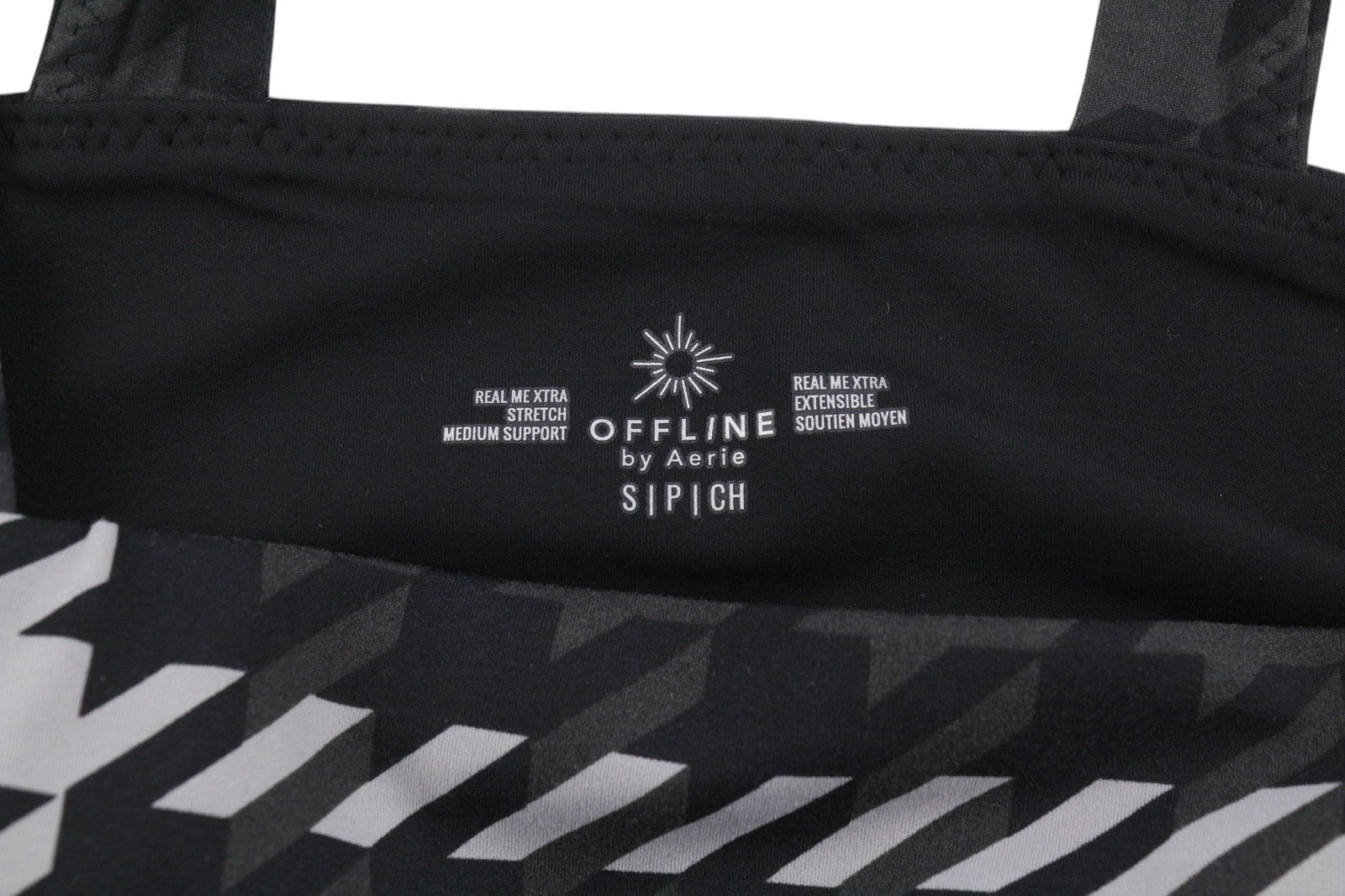 OFFLINE BY AERIE Women Sports Bra S Black Real Me Xtra Stretch Medium Support