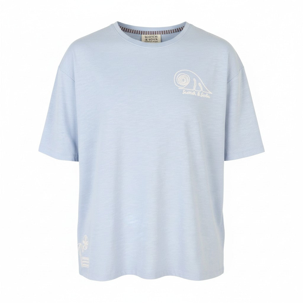 Blaues T-Shirt aus Baumwolle