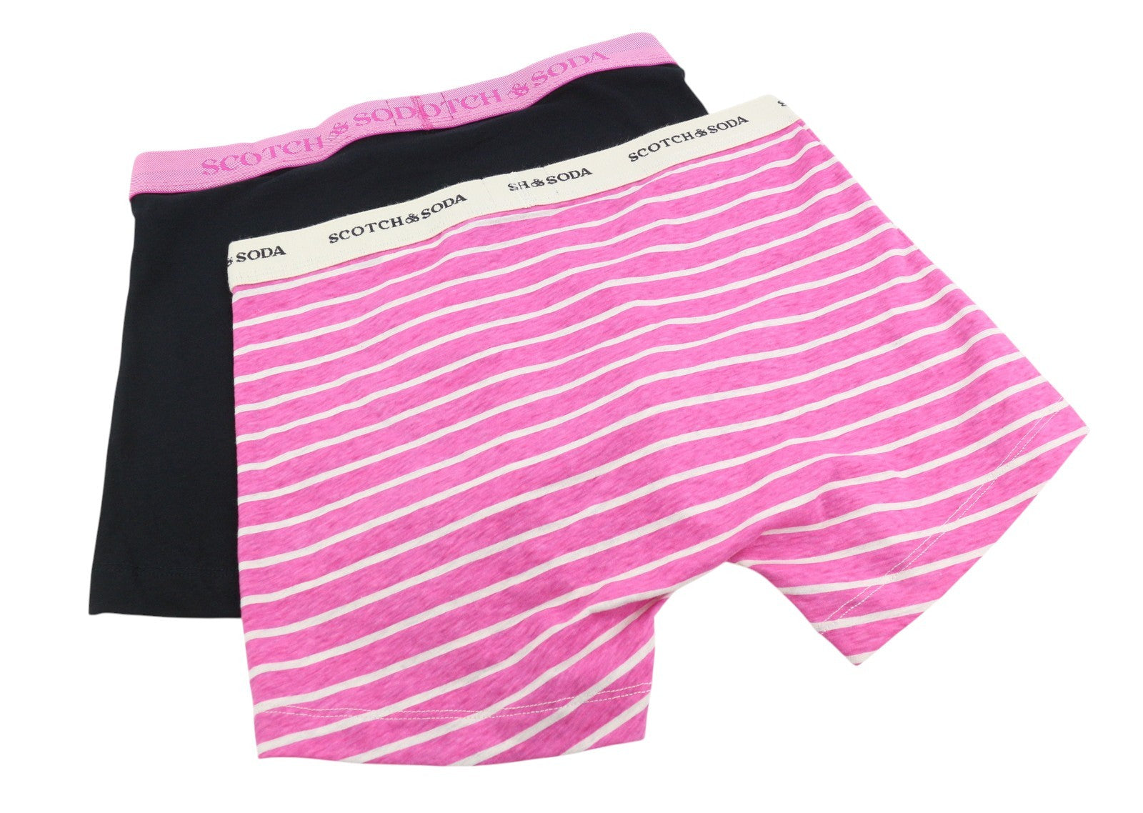 SCOTCH & SODA Men Underwear M Pink & Black Striped Shape Retaining 2 Boxers