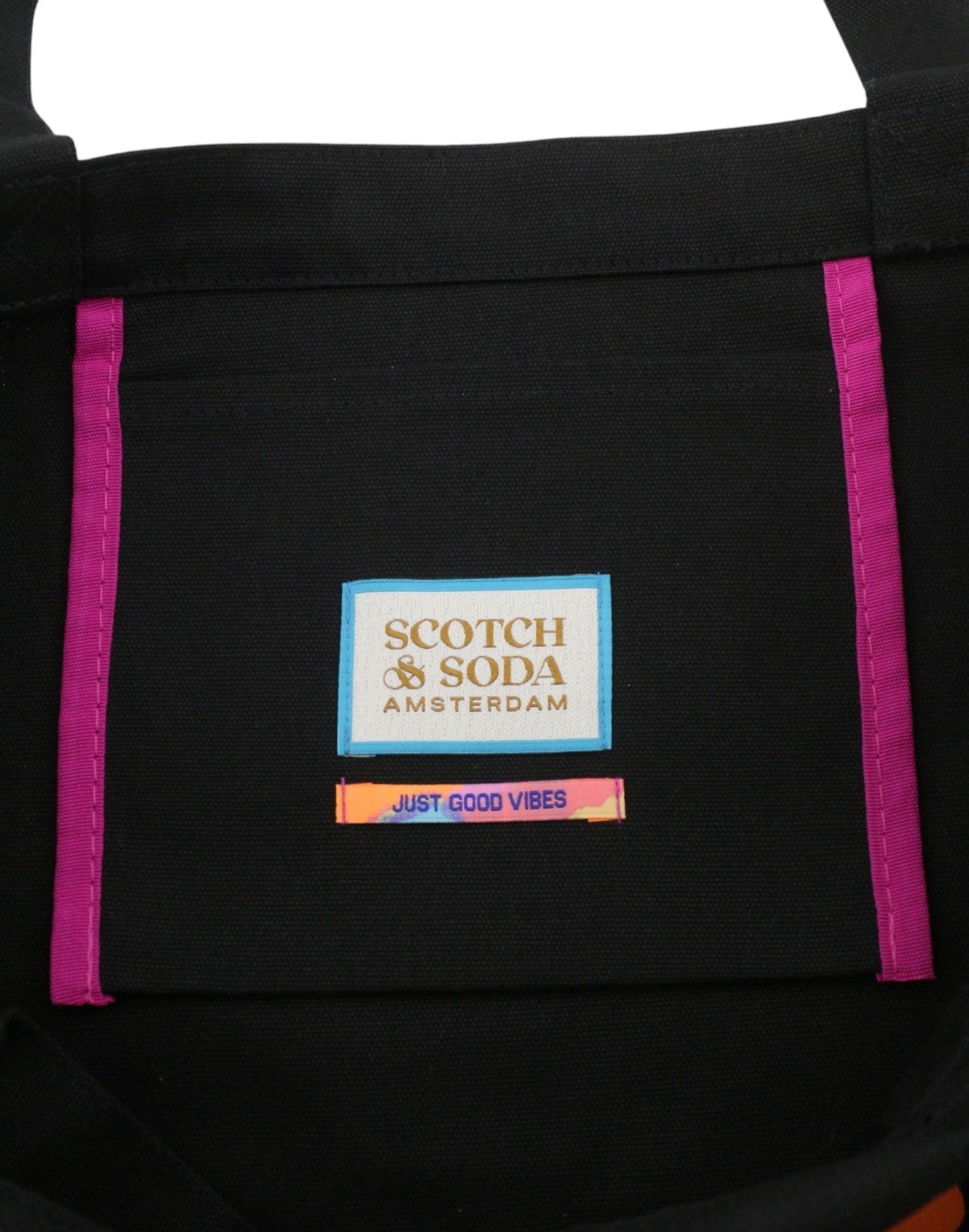 SCOTCH & SODA Women Bag OS Black Patterned Canvas Artwork Tote Unisex