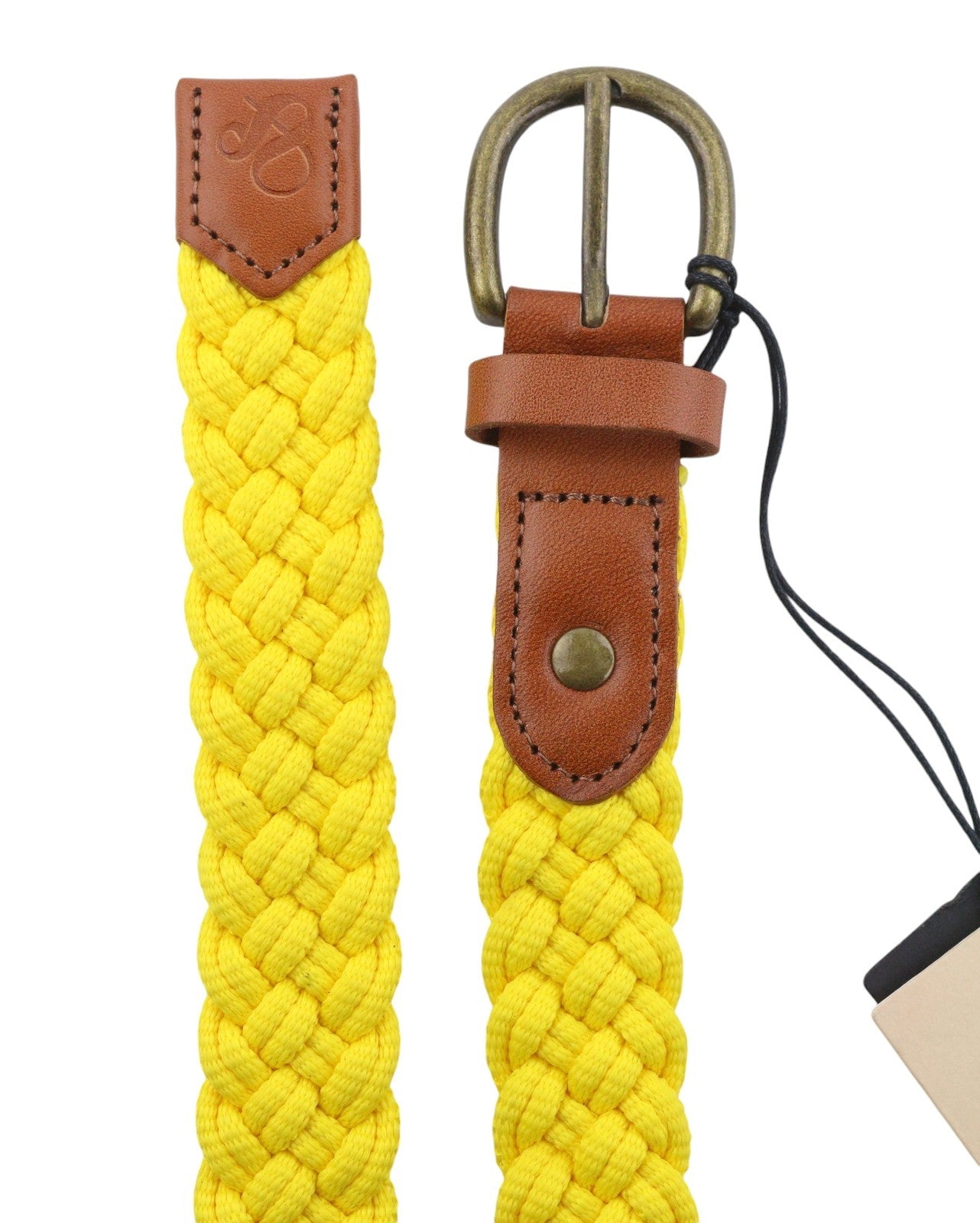 SCOTCH & SODA Men Belt 115 CM Yellow Braided Leather Details Buckle