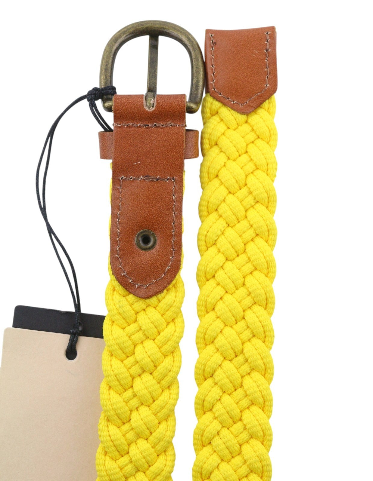 SCOTCH & SODA Men Belt 115 CM Yellow Braided Leather Details Buckle