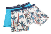 SCOTCH & SODA Men Underwear M Blue Palm Tree Print Shape Retaining 2 Boxers