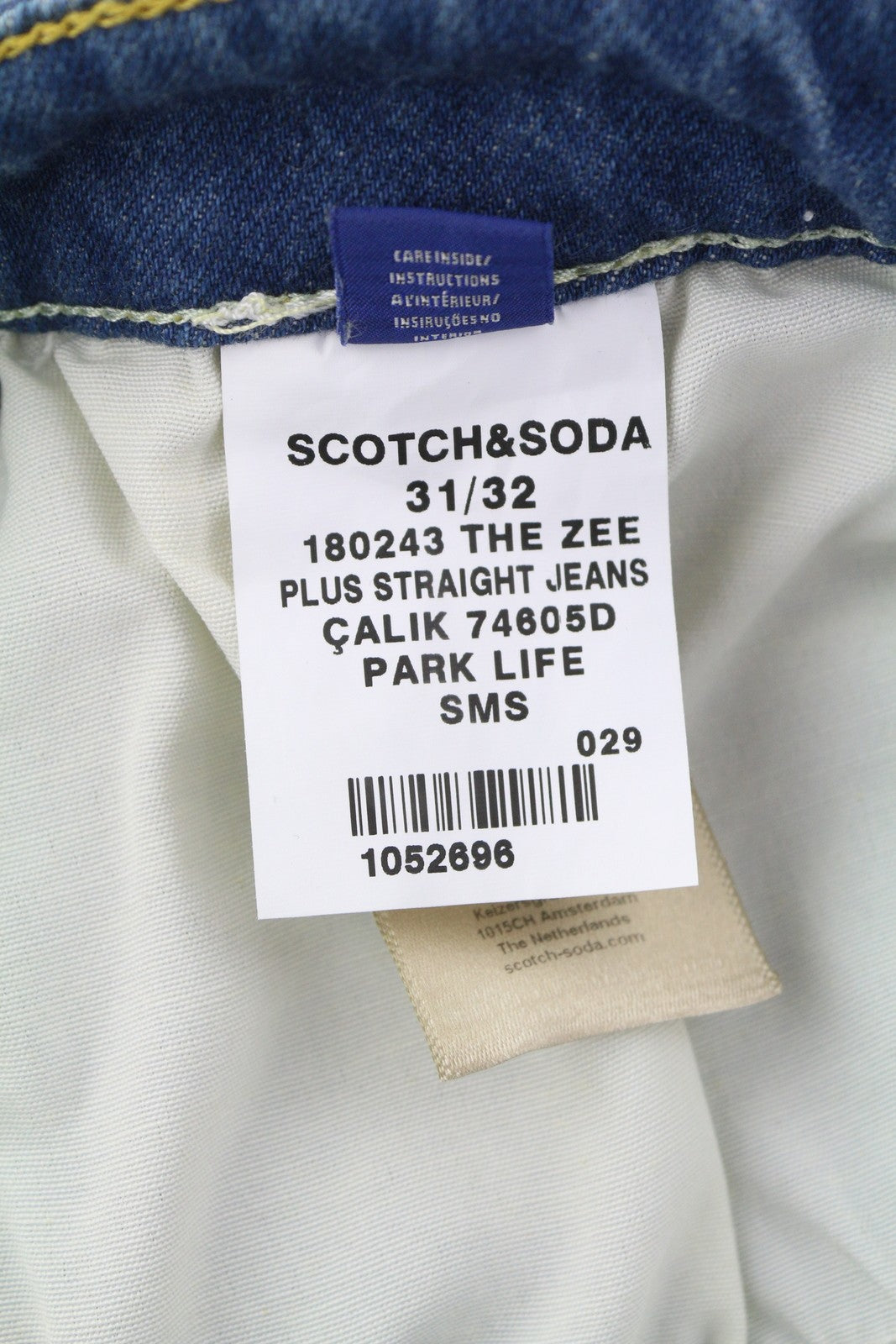 SCOTCH & SODA The Daze Men Jeans W31/L32 Blue Faded Whisker Straight Denim