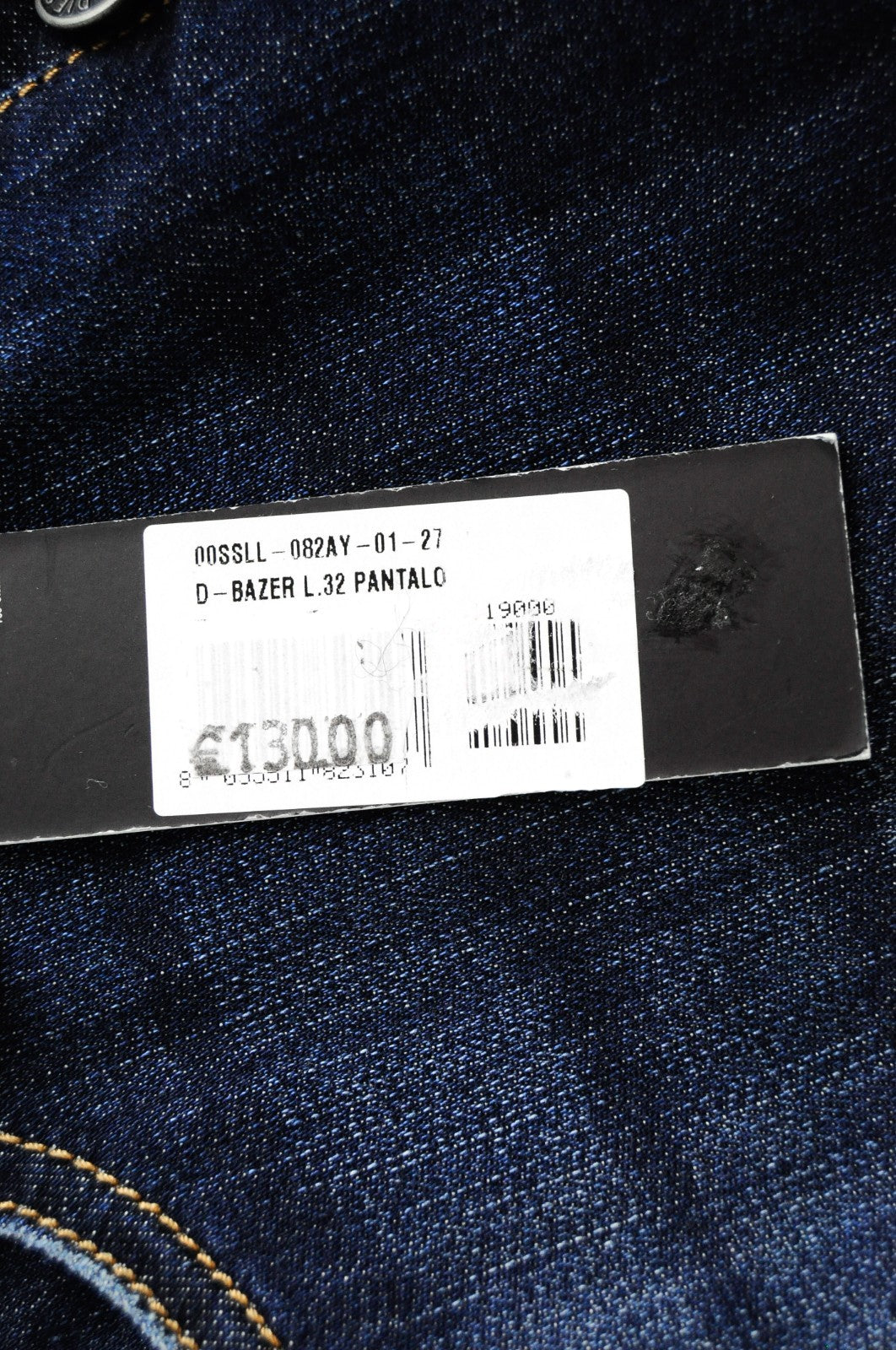 DIESEL D-Bazer 082AY Men Jeans W27/L32 Washed Out Button-Fly Tapered Blue Denim
